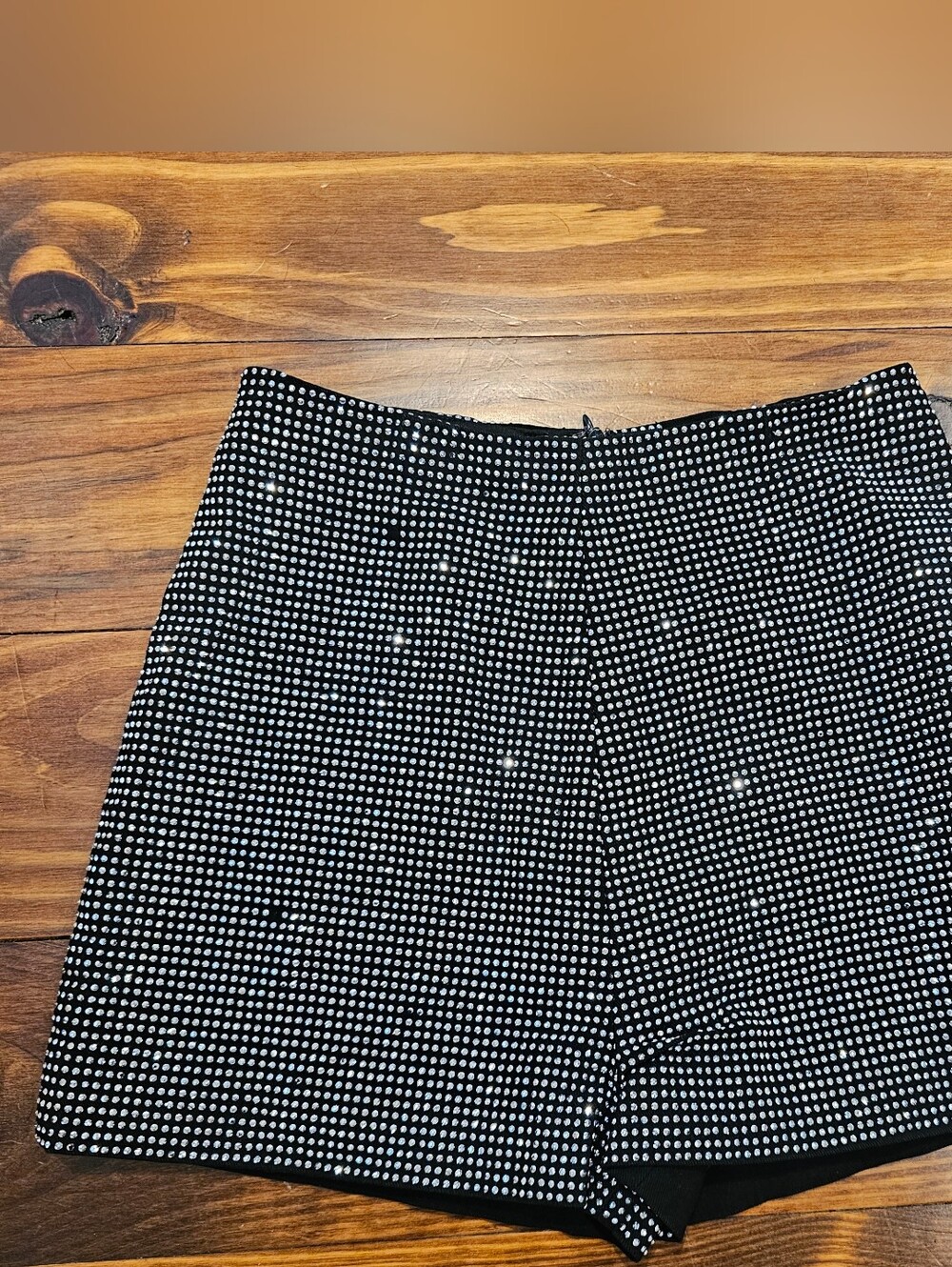 Cloud Ten S Black Womens Gemstone Sparkle Hot Shorts Stretch 26-30 Waist